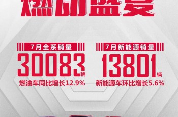 比亚迪汽车7月全系销售30083辆，新能源车总产销超81万辆